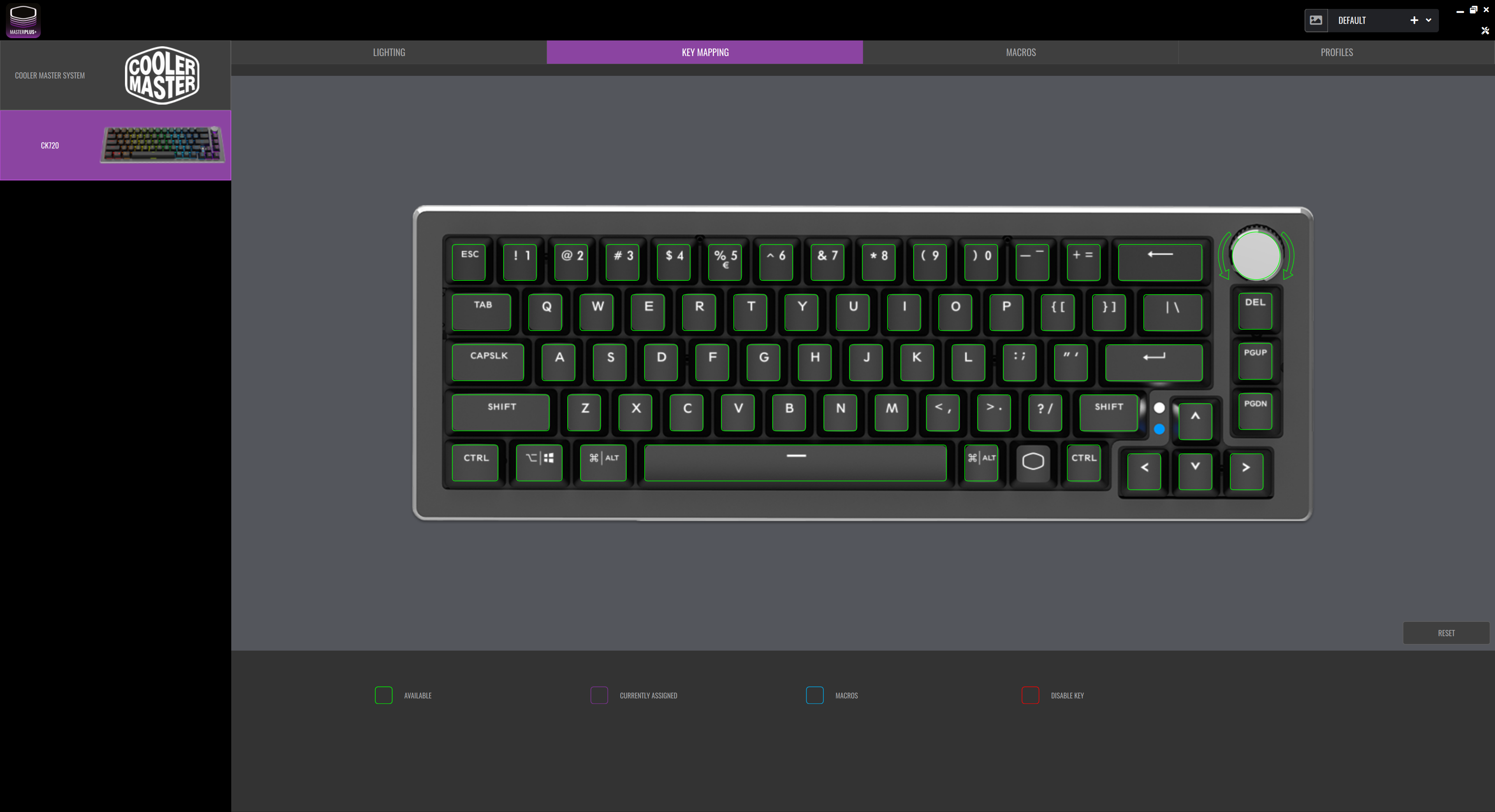 Kühlere Gaming-Tastatur V2 Master Multimedia-RGB-Tastatur CK720 kailh kabelgebundenes Kabel 65 % TKL.png